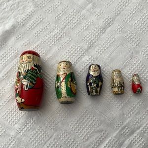 Christmas Nesting Dolls, 5 piece Santa’s